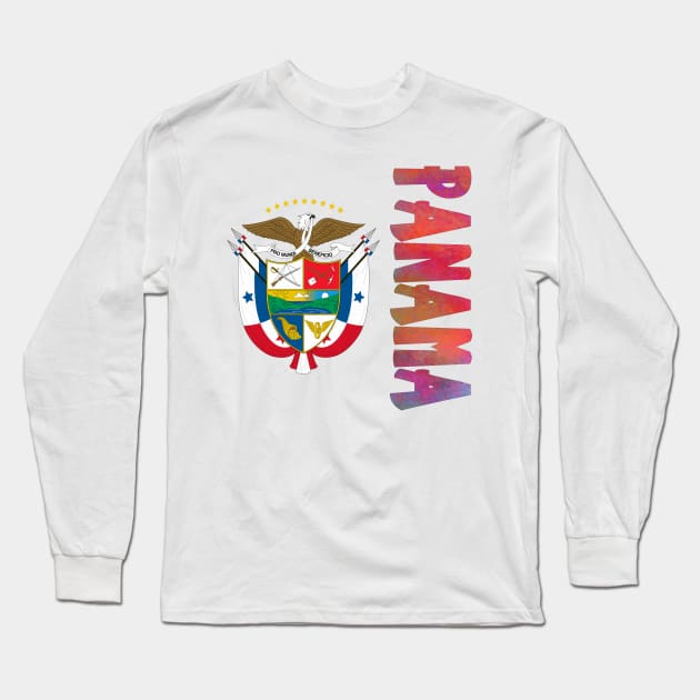 Panama Coat of Arms Design Long Sleeve T-Shirt by Naves